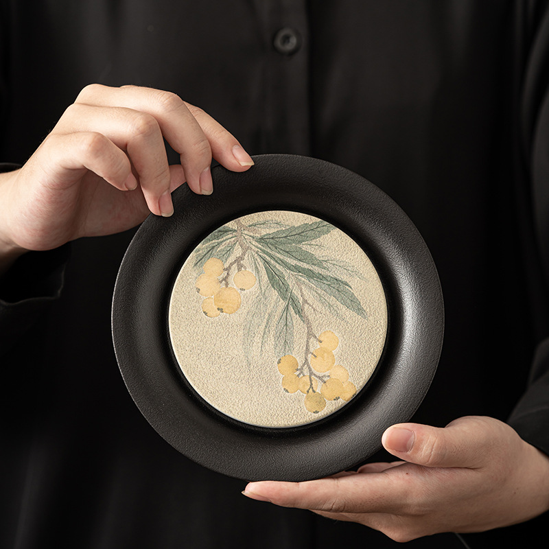 Ấm hút gốm đen, trà khô nhanh gia dụng, Khay trà bàn pha khô cỡ nhỏ, Khay trà, phụ kiện Bộ trà Kung Fu