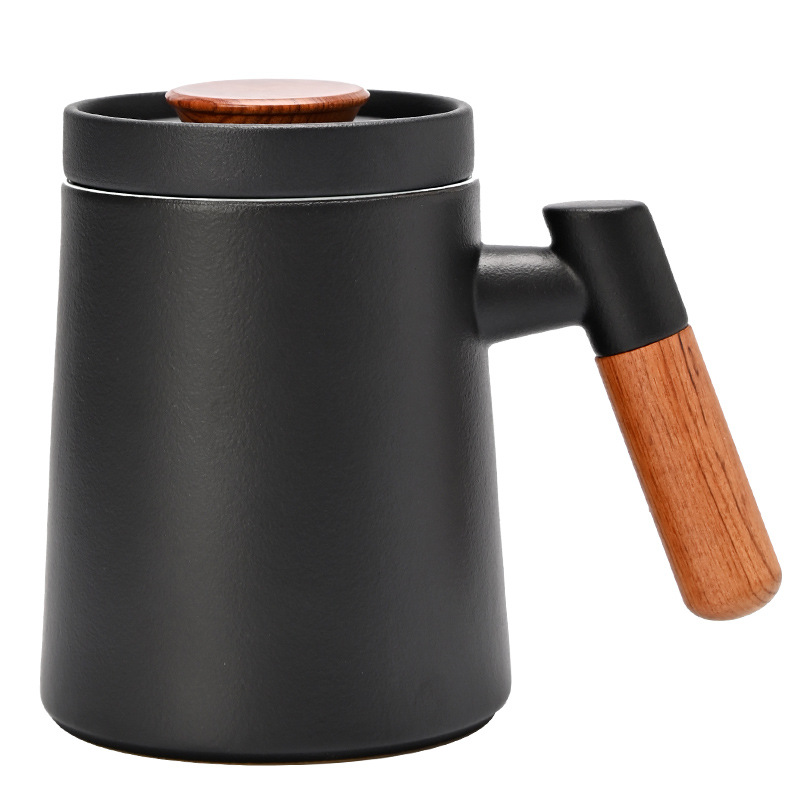 Cốc pha trà gốm cốc tách nước trà cốc trà dung tích lớn có nắp cốc nước cá nhân văn phòng quà tặng