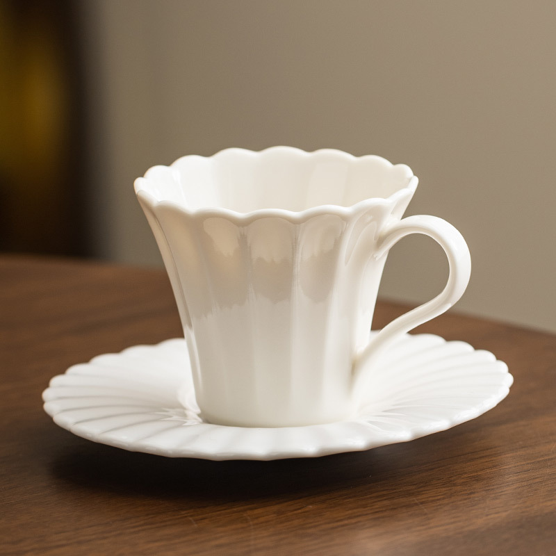 Bộ cốc và đĩa cà phê hoa trường thọ cốc nước gia đình có đĩa cốc văn phòng cho nữ cốc gốm sứ giá trị cao cốc sữa