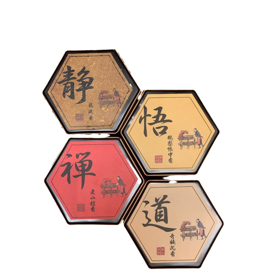 [Jingwu Zen Dao] Bốn loại hương đĩa kết hợp 48 đĩa (Longxie Laoshan Goose Li Qinan) hương đĩa gia đình