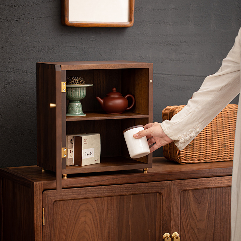 Tủ bàn ăn bằng gỗ nguyên khối kiểu Nhật, tủ để bàn, tủ, tủ, bàn ăn màu óc chó, giá để bàn, giá để bàn