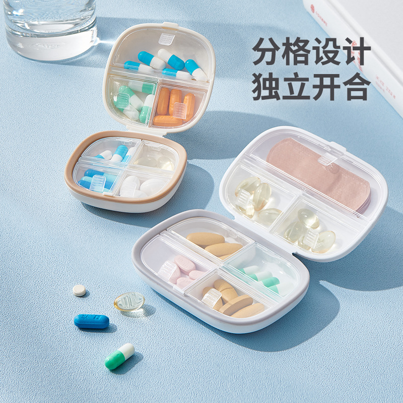 Hộp thuốc xách tay ba bữa một ngày, hộp thuốc mini chống ẩm kín, đồ xách tay bảy ngày một tuần