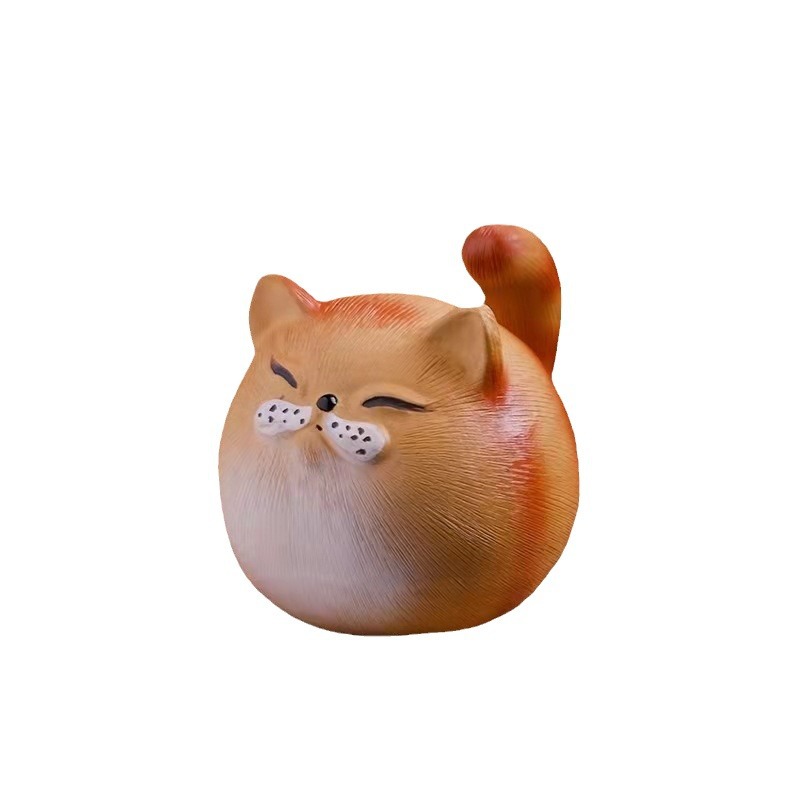 Yixing quặng thô màu tím cát trà vật nuôi mèo điêu khắc cá tính đất sét sáng tạo vẽ đồ trang trí mèo may mắn dễ thương chơi trà mèo dễ thương