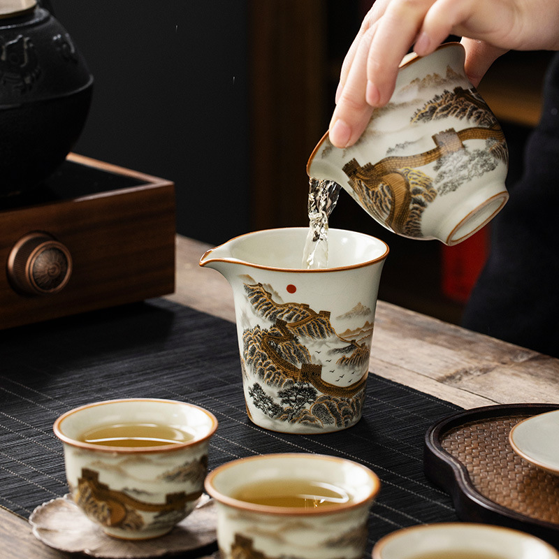 Cốc miệng đại bàng Ruyao Great Wall Cốc biển trà cao cấp mẫu mới 2025 cốc trà đồng nhất tách trà phụ kiện bộ trà