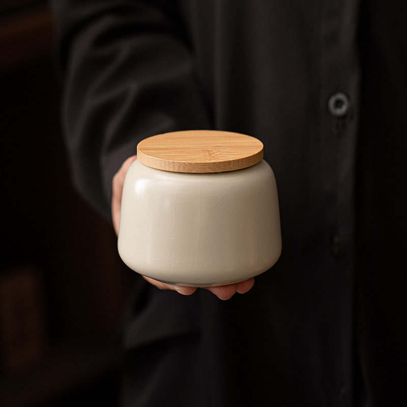Bình đựng trà gốm sứ văn phòng gia dụng, bình đựng trà chống nấm mốc, chống ẩm, bình đựng trà, phụ kiện bộ trà