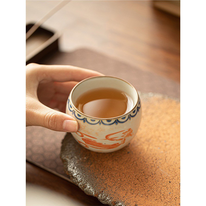 Mô phỏng lò Song Ru Đôn Hoàng Feitian Master Cup Đồ gia dụng Chén trà Cốc trà gốm sứ chuyên dụng cá nhân Bộ trà Kung Fu