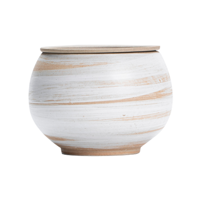 Bình đựng bã trà gốm thô kiểu Nhật, phụ kiện bộ trà kungfu gia dụng có nắp bàn trà Kiến Thủy, bình đựng trà, giá đỡ ấm