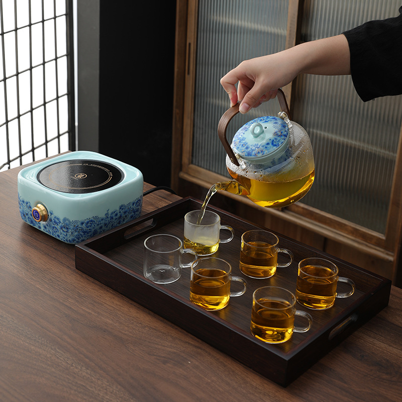 Dụng cụ pha trà bếp gốm sứ điện gia dụng bếp nấu trà trong nhà bộ ấm pha trà ấm đun nước cốc trà hộp quà
