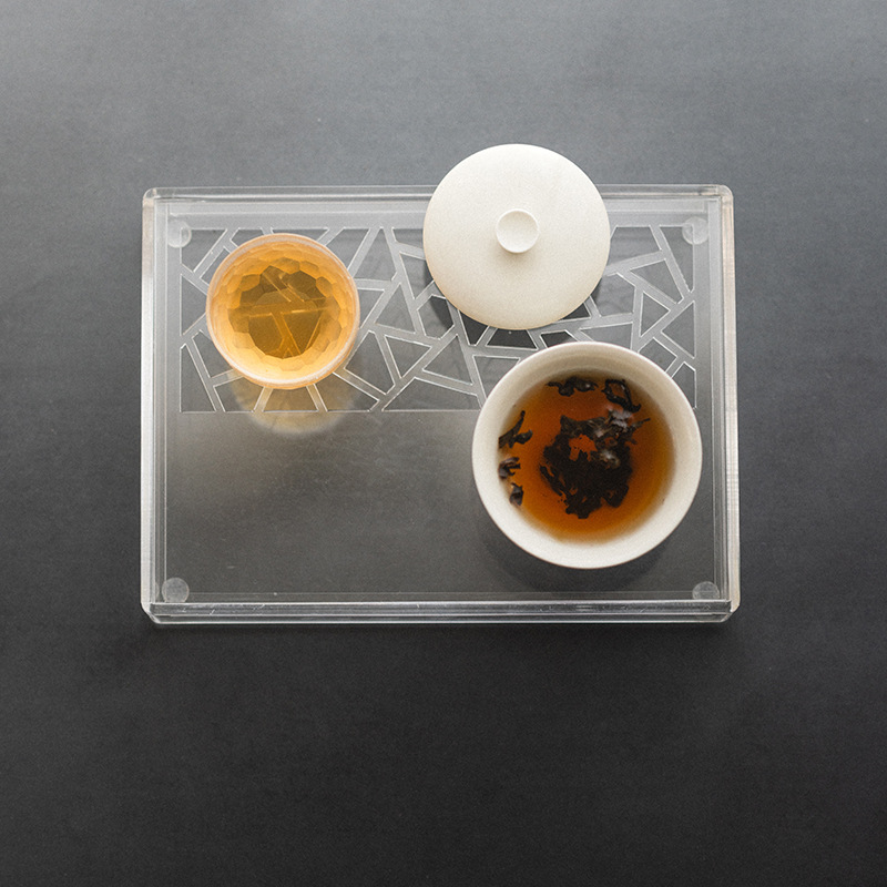 Bán buôn khay đựng nước hai lớp Acrylic khay đựng trà nhỏ khay đựng trà hình chữ nhật Bàn đựng trà khô bàn pha trà gia dụng