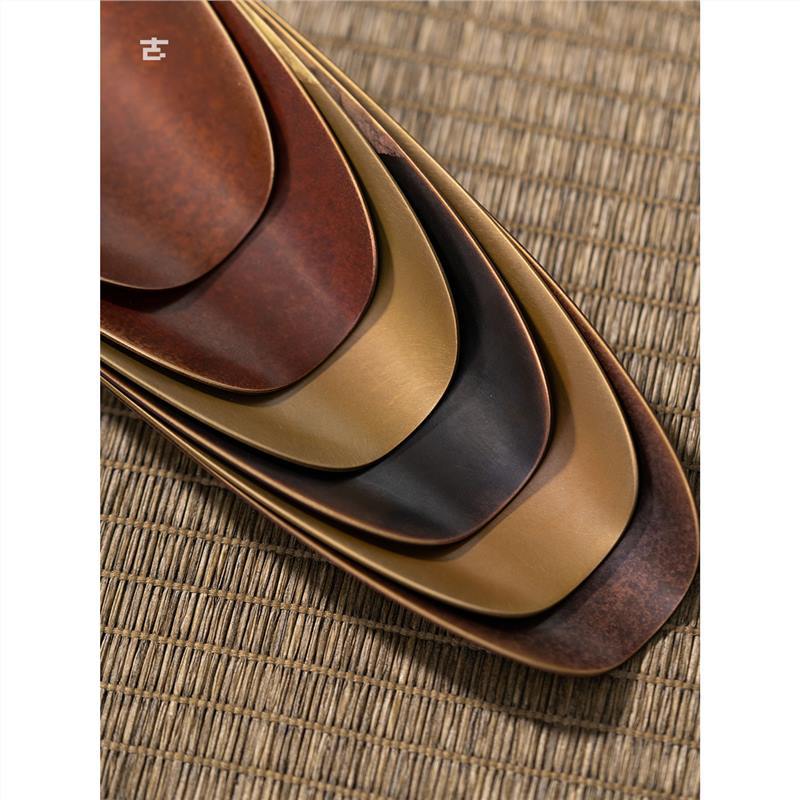 Cổ ca đồng nguyên chất thủ công hình nón Trà Kim Trà thìa Trà thìa Trà thìa Trà thìa Trà thìa đồng nghệ thuật phụ kiện trà đạo Kung Fu