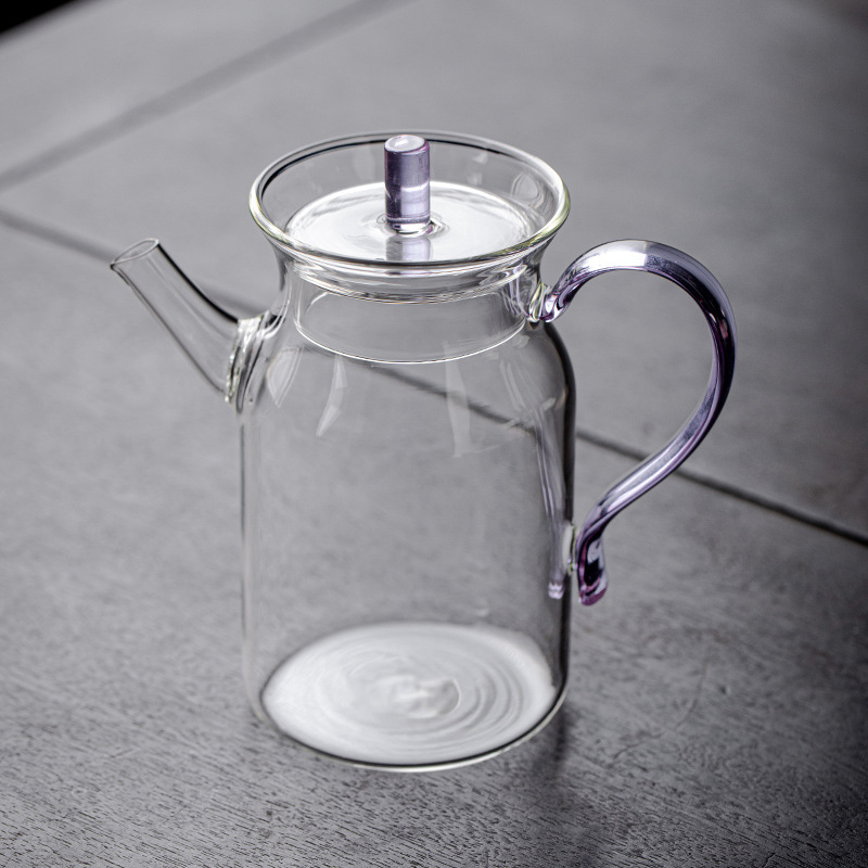 Ấm trà lọc có lỗ bóng cổ kiểu Nhật ấm trà ấm trà ấm trà pha trà xanh đỏ trong suốt có nắp ấm tay cầm Kèn nhỏ