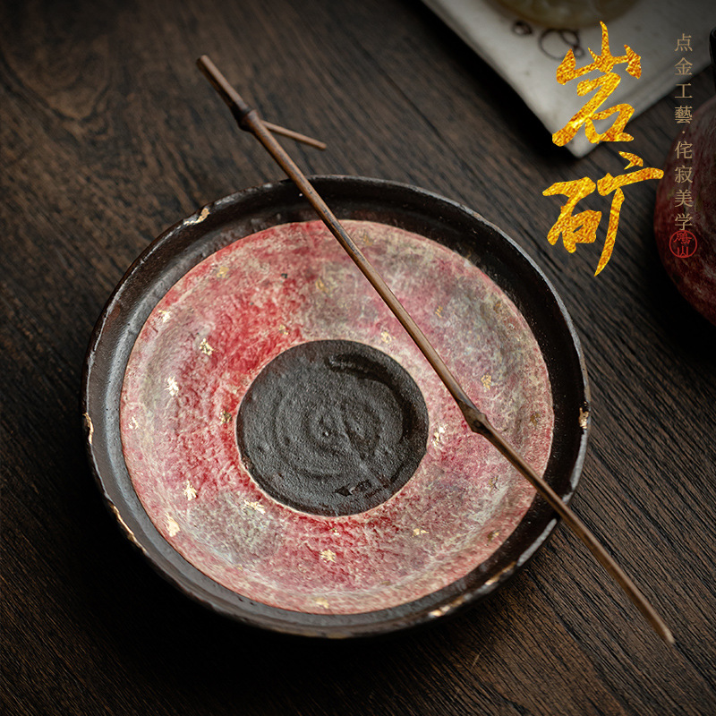 Wabiji mỏ đá gốm vẽ hoàn toàn nhuộm ấm ấm đựng trà gốm sứ phụ kiện bộ trà Kung Fu khay đựng cốc khô khay đựng bánh ngọt