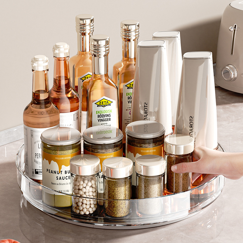 Giá đựng gia vị xoay 2025 mặt bàn bếp đa chức năng dầu, muối, nước sốt và giấm, gia vị, hộp đựng đồ