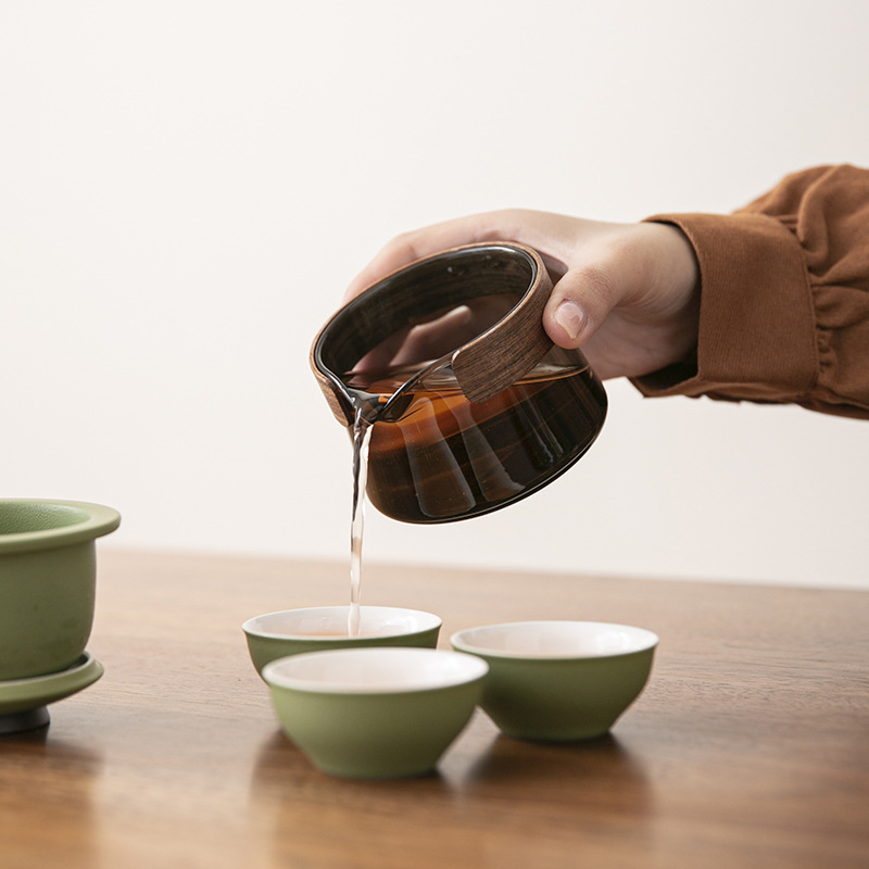 Bộ trà du lịch, cốc khách nhanh, cắm trại ngoài trời, thiết bị uống trà, bộ trà Kung Fu, bán buôn một ấm ba cốc