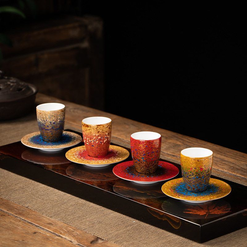 Bộ ly rượu nhỏ, bộ ly cao cấp sơn mài, bộ ấm chén trà ngọc bích cao cấp, bộ ấm chén Moutai, bộ rượu tinh tế, đồ sơn mài