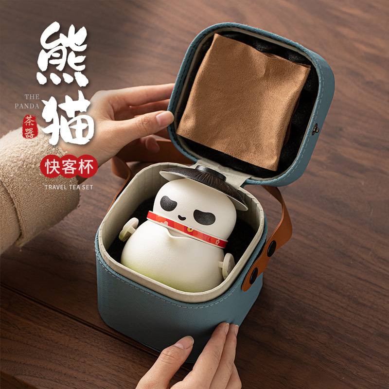 Bộ trà du lịch gốm sứ sáng tạo một ấm ba cốc