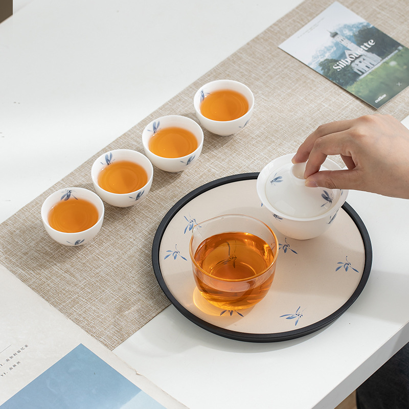 Bộ trà du lịch lưu trữ di động cốc khách nhanh một ấm bốn cốc công ty họp thường niên công ty quà tặng in LOGO
