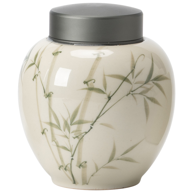 Bình đựng trà bằng tre xanh ngọc, bình kín gia dụng cao cấp cao cấp, bình đựng trà có nắp hợp kim kiểu Trung Quốc, bình đựng đồ gốm