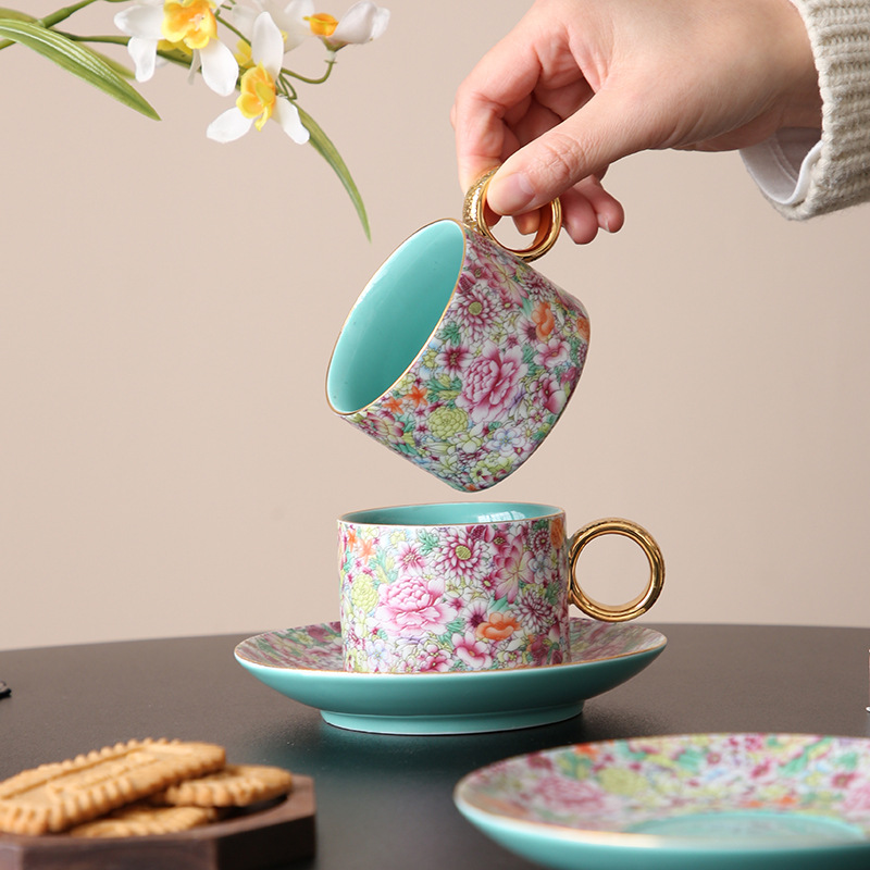 Cốc cà phê giá trị cao Hộp quà tinh tế cao cấp Cốc latte gốm sứ Bộ quà cưới cá nhân dành cho nữ