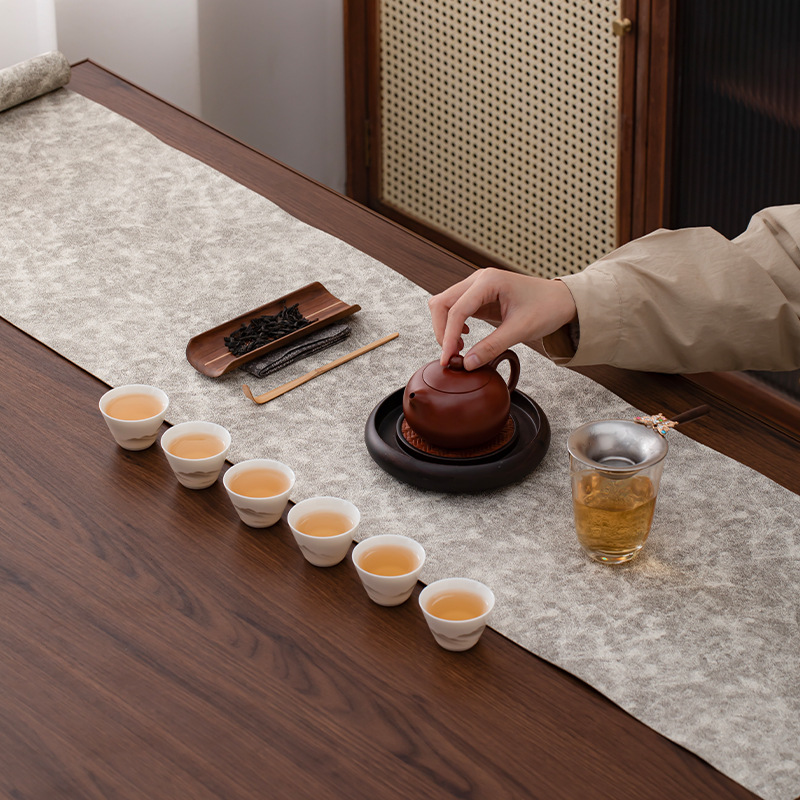 Khăn trải bàn trà sợi cao cấp cổ điển hai mặt khăn trải bàn trà kiểu Trung Quốc mới khăn trải bàn vải cotton chống thấm nước kiểu Nhật Zen
