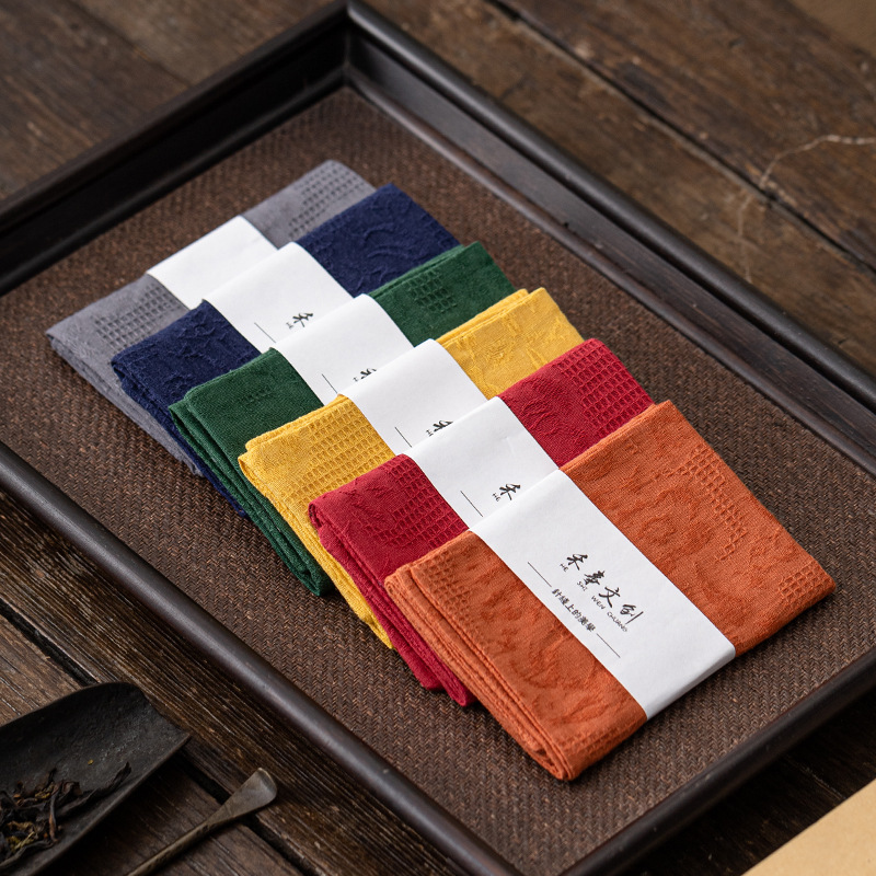 Khăn trà thấm nước hai mặt phong cách Quốc Triều mẫu mới, bàn trà kiểu Trung Quốc, đệm trà, bàn trà, khăn nâng ấm, phụ kiện trà đạo