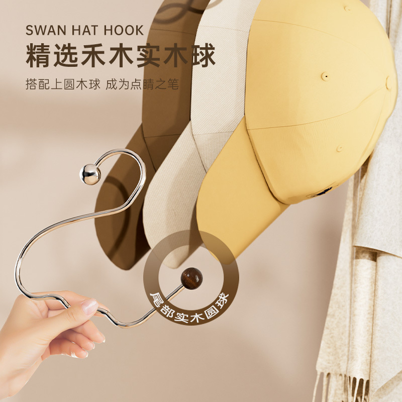 Móc treo mũ móc treo đồ dùng thần thánh lưu trữ ký túc xá gia dụng chống trượt liền mạch móc inox đa chức năng bán buôn