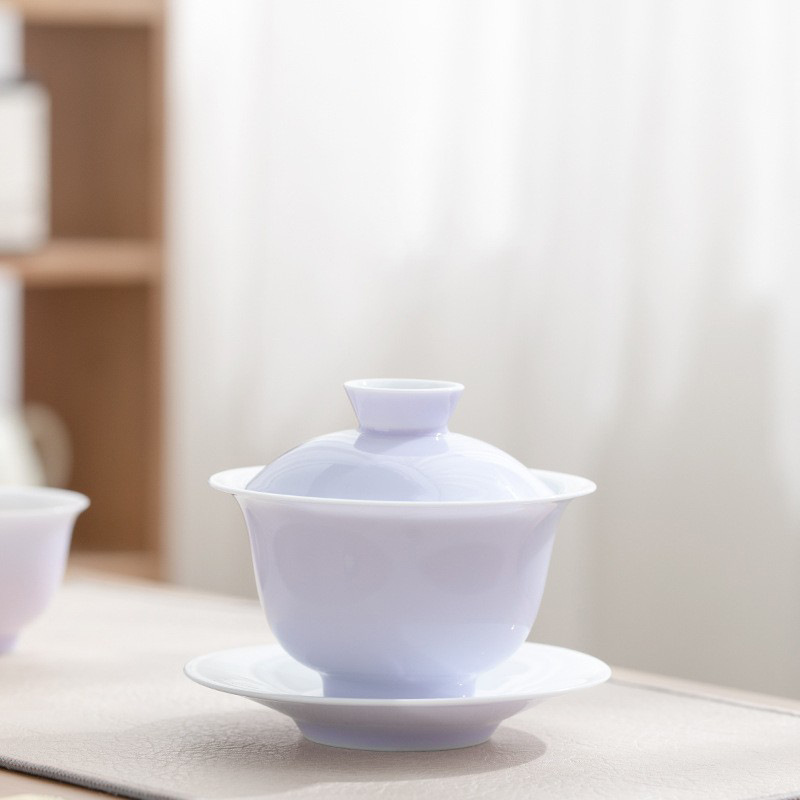 Bát có nắp Mushan nữ màu tím gốm sứ đơn bát trà lốp mỏng cao cấp không nóng bát có nắp ba tài năng xưởng bán buôn