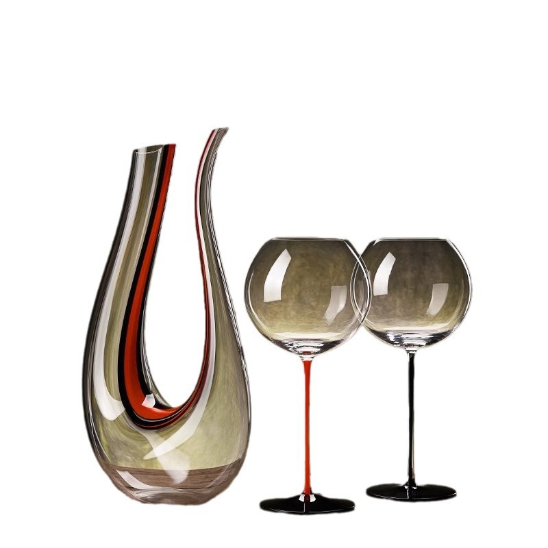 Ly rượu vang đỏ Burgundy phong cách Châu Âu, ly nước cao cấp sang trọng cỡ lớn, ly pha lê, bộ đồ uống sáng tạo, một cặp