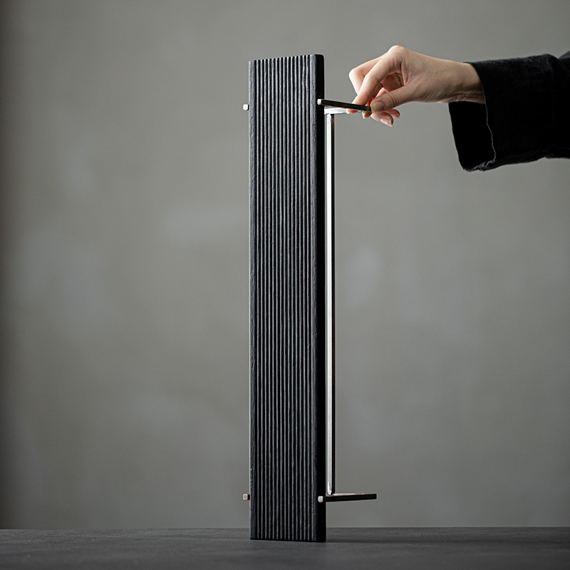 Bộ ấm trà đơn giản bằng thép không gỉ phong cách Nhật Bản Daantang Giá trưng bày Giá để đồ đựng bàn cà phê nhỏ Giá khay gỗ rắn