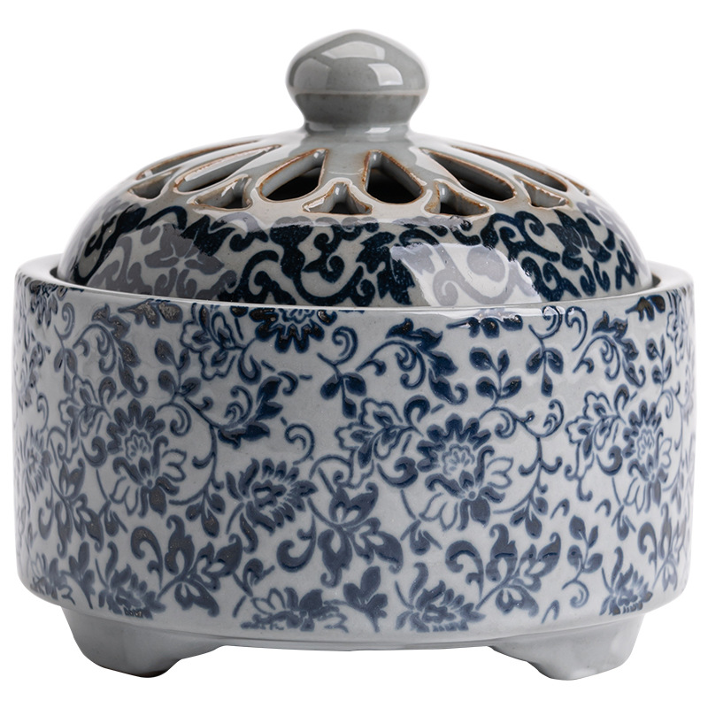 Lư hương màu xanh và trắng, lư hương, lư hương, lư hương, lư hương trầm hương, lư hương gỗ đàn hương trong nhà, đồ trang trí sáng tạo