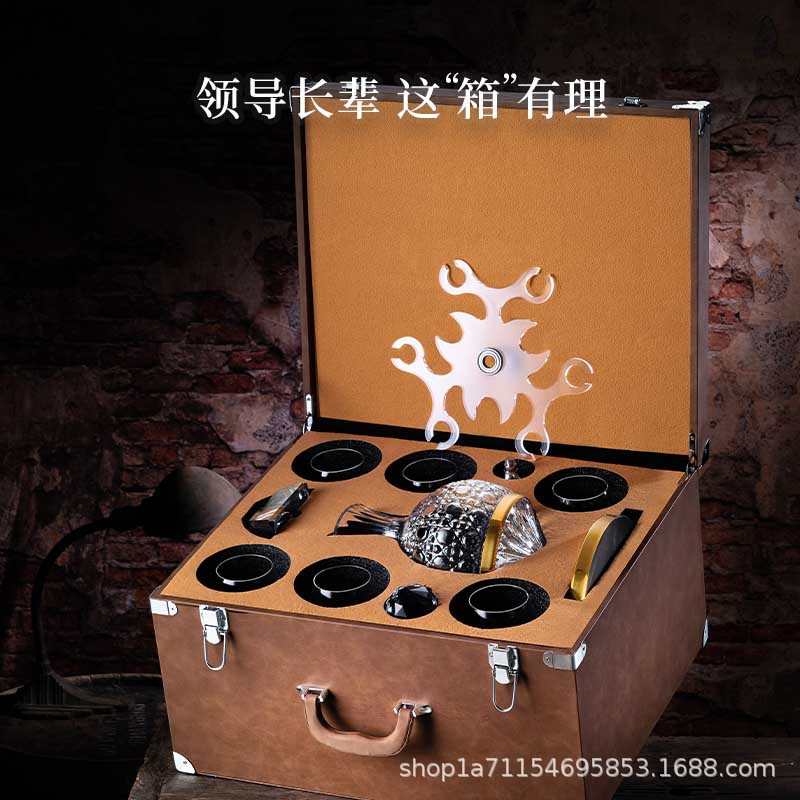 Bộ ly rượu vang đỏ cao cấp, thiết kế sáng tạo, chất liệu pha lê, ly rượu vang đỏ, bình rót rượu, hộp quà tặng cao cấp dùng trong nhà