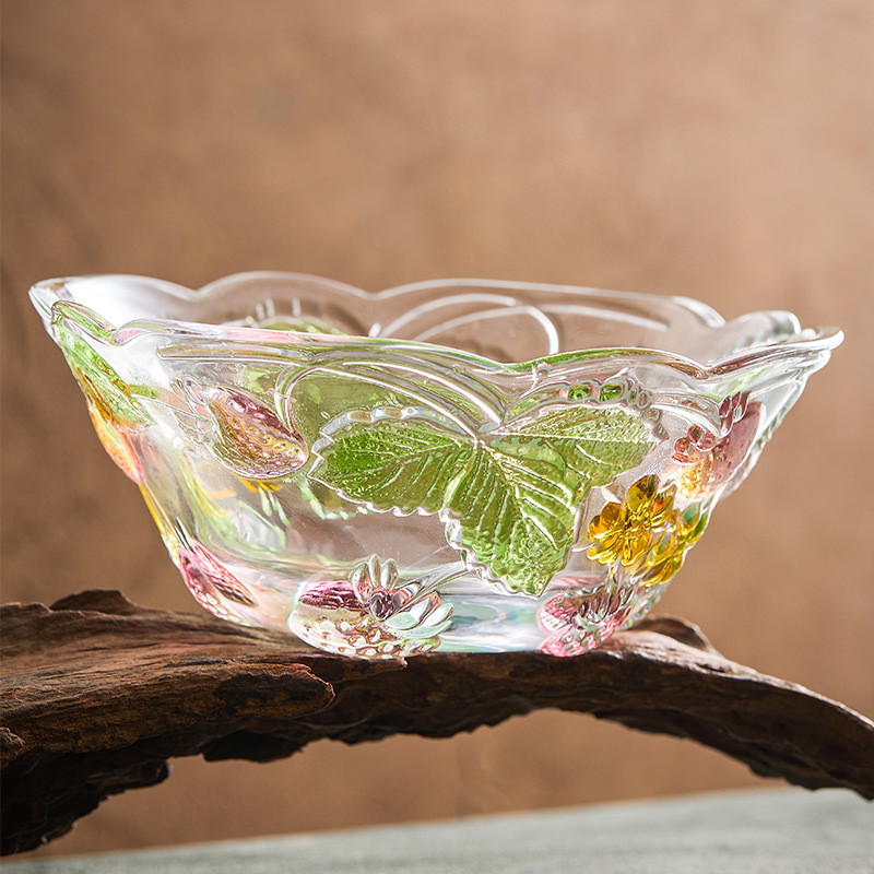 Bát đựng sữa chua, trái cây, salad bằng thủy tinh nổi hoa văn, dùng trong nhà, mẫu mới 2025, thiết kế sáng tạo, cao cấp, dùng làm bát ăn sáng