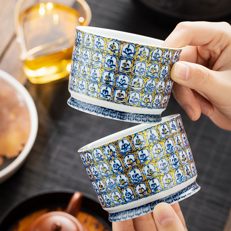 Cốc sứ tráng men cốc Ngàn Phật Rongtian cốc trà cốc chủ cao cấp chuyên dụng cá nhân cốc trà cốc trà bộ trà Kung Fu