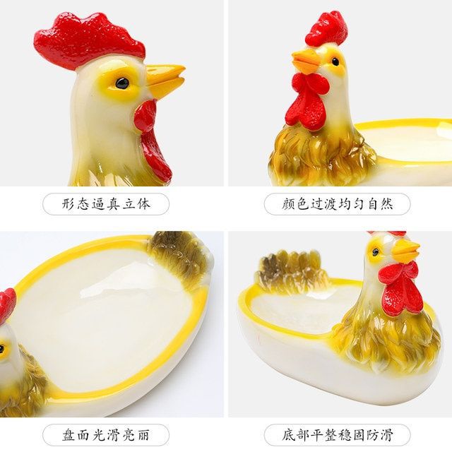 Đá khô nổi tiếng trên mạng, ẩm thực nghệ thuật, gà trống vàng, hình bò, nhựa cá tính, bộ đồ ăn sáng tạo, đĩa phẳng, tính năng nhà hàng, đĩa có hình dạng đặc biệt