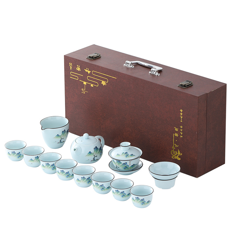 Nhà Máy bán hàng trực tiếp bộ Trà Công Phu men ngọc gốm sứ kinh doanh sự kiện công ty Quà tặng khuyến mãi hội nghị thường niên LOGO Quà Tặng
