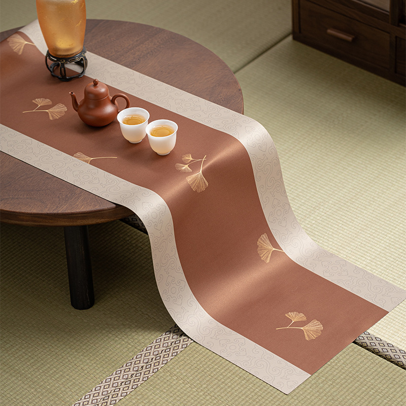 Khăn trải bàn chống thấm nước cho bàn trà Thiền phong cách Trung Quốc Tấm lót bàn trà cao cấp đơn giản Tấm lót bàn trà cao cấp màu trơn