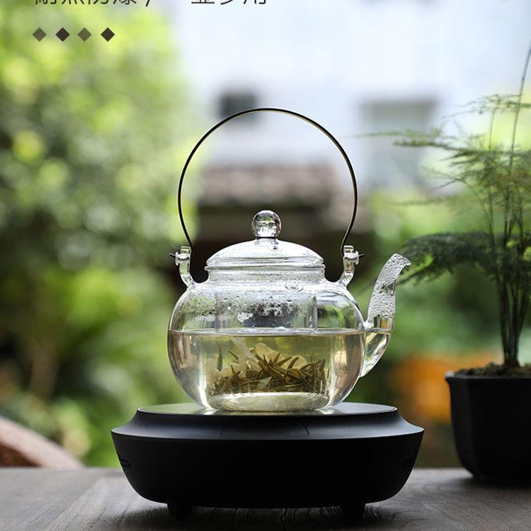 Ấm thủy tinh chịu nhiệt Da'antang Xingkong Ấm đun nước pha trà bằng bếp gốm điện trong suốt Ấm đun nước pha trà gia dụng
