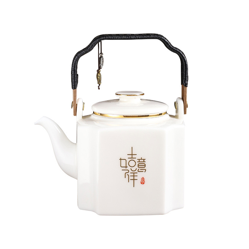 Bình đựng xà mang dung tích lớn kiểu Trung Quốc bình đơn 1100 ml có lót lọc gốm sứ bình pha trà bình làm mát bình gia dụng