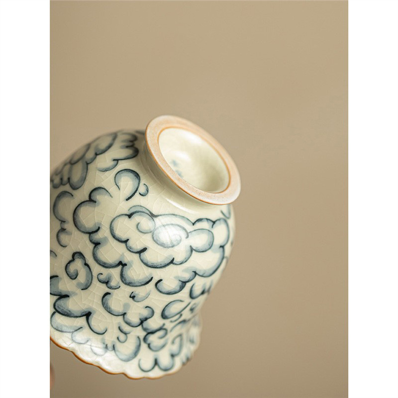 Lò Ru màu vàng vàng Xiangyun Ercai Bát có nắp Bộ trà Kung Fu gia dụng bằng gốm sứ đơn để pha trà và mở bát trà sứ Ru