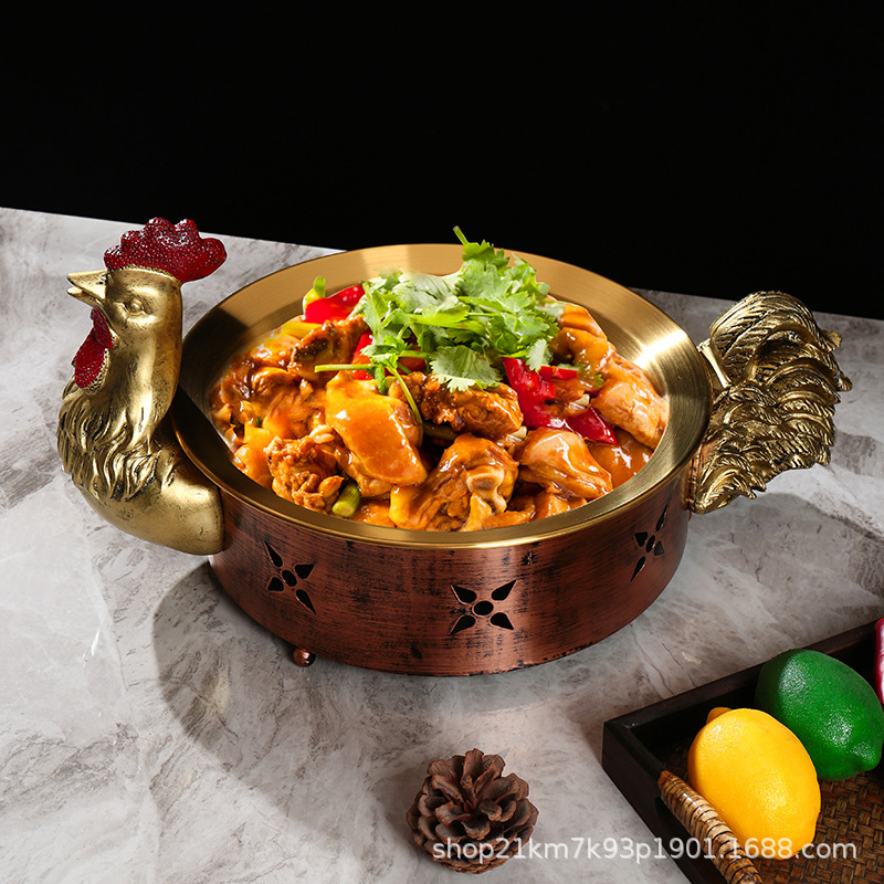 Đặc điểm sáng tạo của khách sạn gà lớn gia nhiệt rượu thương mại quan niệm nghệ thuật món ăn bộ đồ ăn bằng thép không gỉ đĩa đặc biệt cho gà đĩa lớn