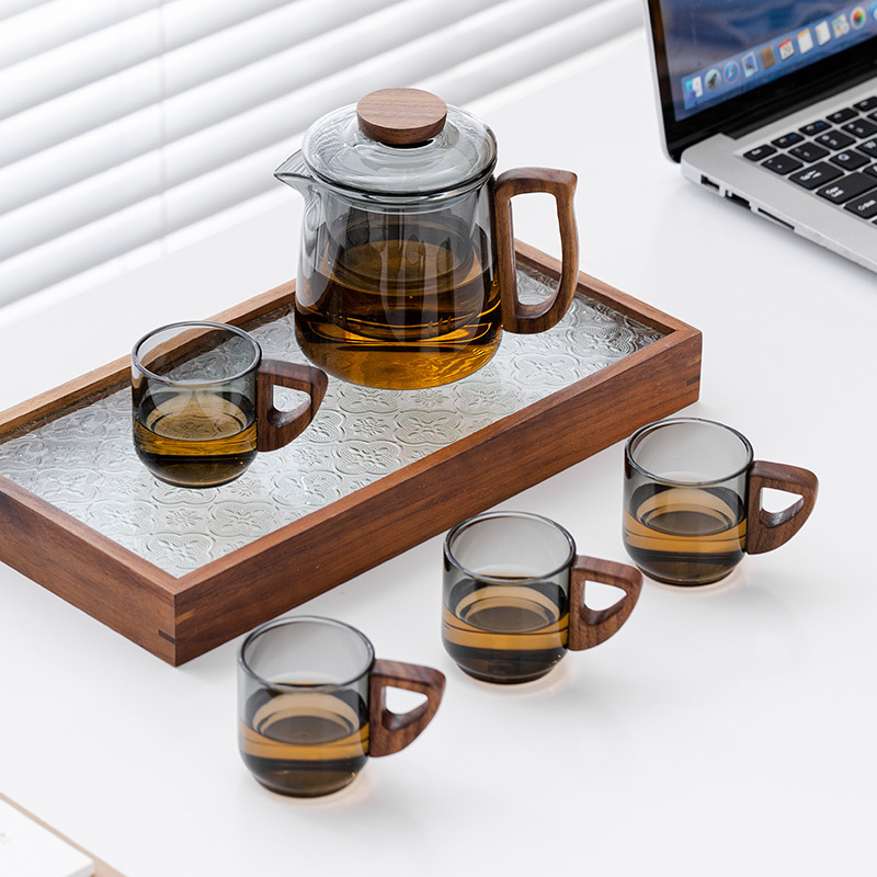 Ấm trà thủy tinh, bếp gốm điện gia dụng chịu nhiệt độ cao, dụng cụ nấu trà, lọc trà đen văn phòng, ấm pha trà, cốc tách nước