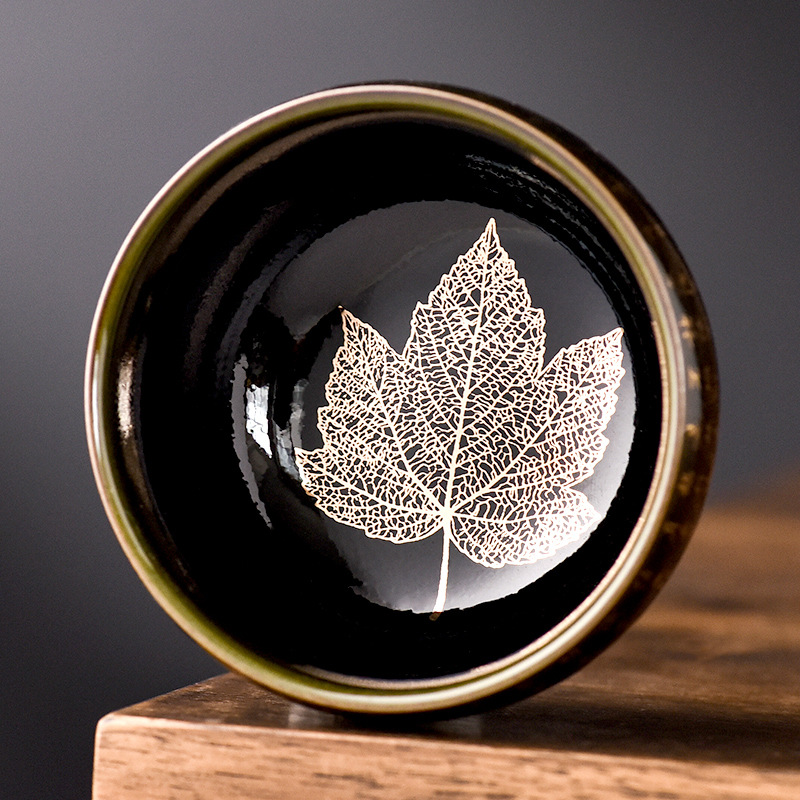 Cốc trái tim bằng gốm sứ, Bộ trà Kung Fu, tách trà, chén trà lá gỗ thiền, cốc đơn sứ ngọc bích mỡ cừu, cốc trà