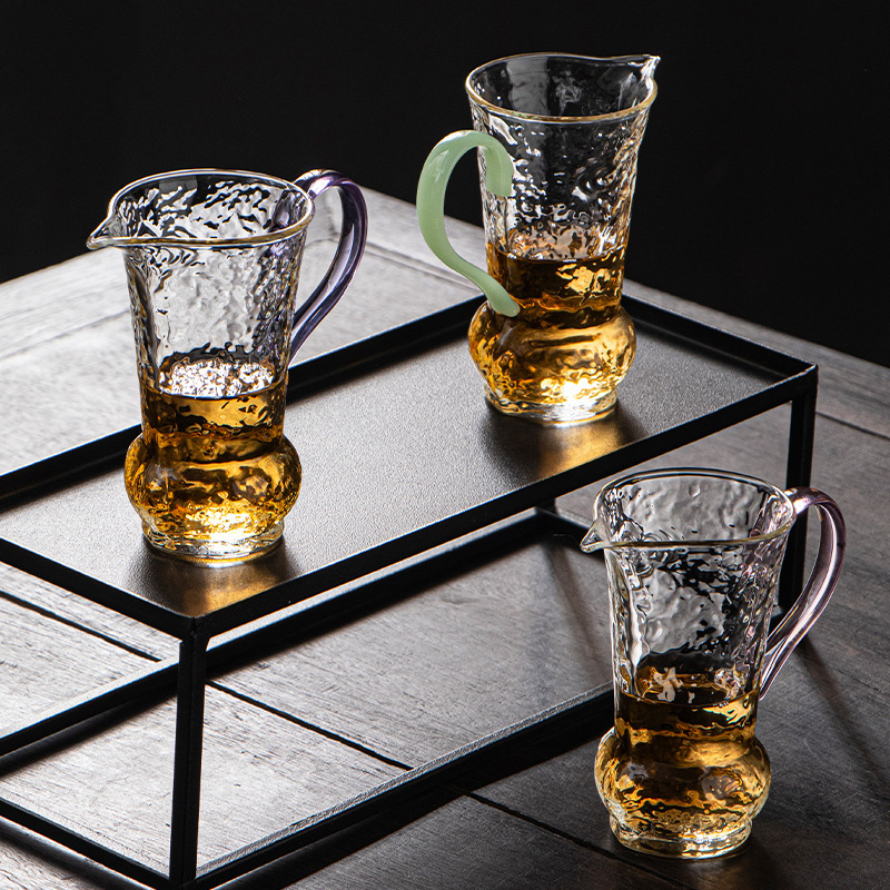 Mingyuegong Cup, thủy tinh có vân búa, chống bỏng, trà sáng tạo kiểu Nhật Bản, tách công bằng, dụng cụ chia tách trà, dụng cụ rót trà cỡ lớn