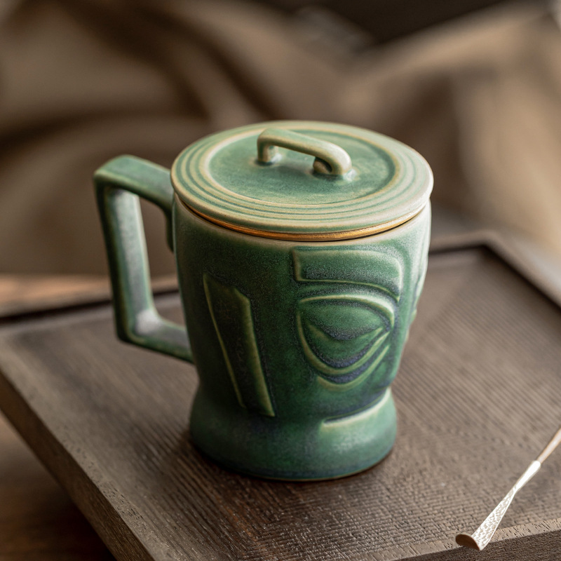 Cốc pha trà Sanxingdui cốc nước tách trà chuyên dụng dùng cho cá nhân bằng gốm sứ gia dụng cốc cốc cao cấp