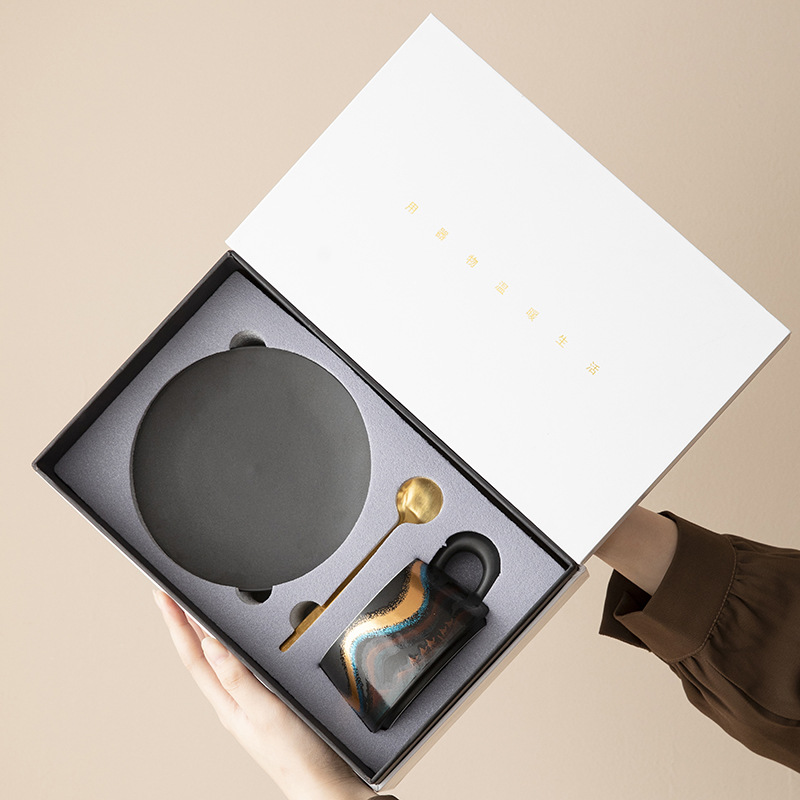 Cốc cà phê gốm sứ đổi màu tiếp xúc với nhiệt, cốc nước con đường tơ lụa cổ điển Trung Quốc, cốc Mark giá trị cao, quà lưu niệm sáng tạo