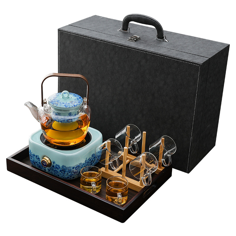 Dụng cụ pha trà bếp gốm sứ điện gia dụng bếp nấu trà trong nhà bộ ấm pha trà ấm đun nước cốc trà hộp quà