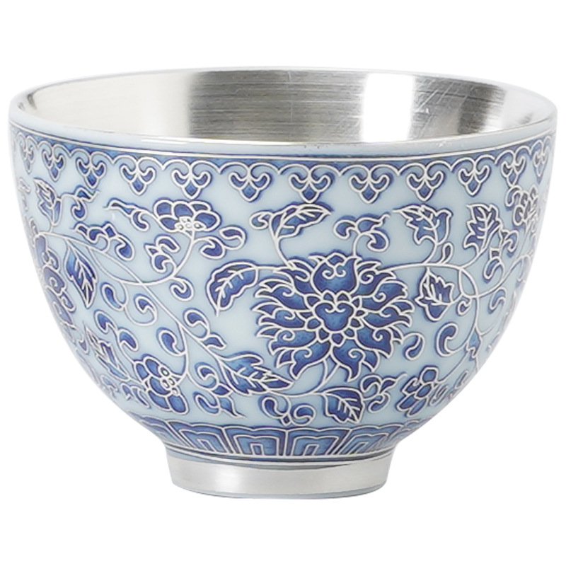 Cốc trà mạ bạc cốc chủ nhân cốc đơn dụng cụ trà gốm sứ cổ điển gia dụng cốc trà cốc Cá Nhân Nhỏ cốc trà