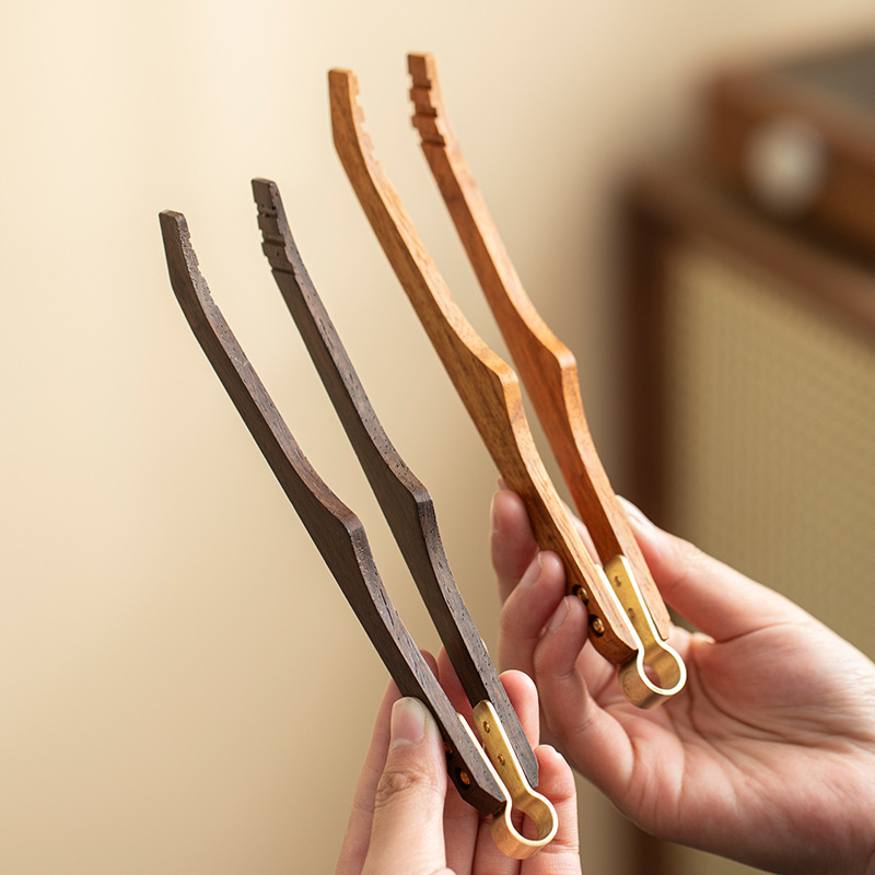 Kẹp trà gỗ đàn hương đen mẫu mới, kẹp trà, tách trà, phụ kiện trà đạo Kung Fu, kẹp gỗ, dụng cụ pha trà