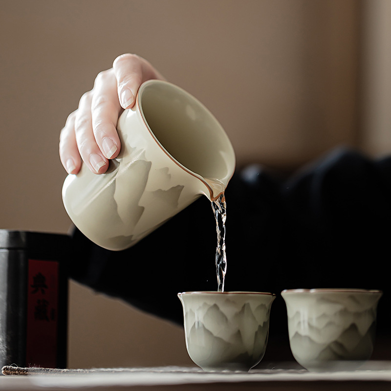 Cốc công bằng Ruyao Mountain Ruhua Cốc trà gốm sứ biển dụng cụ pha trà Kung Fu dụng cụ pha trà cốc pha trà dung tích lớn