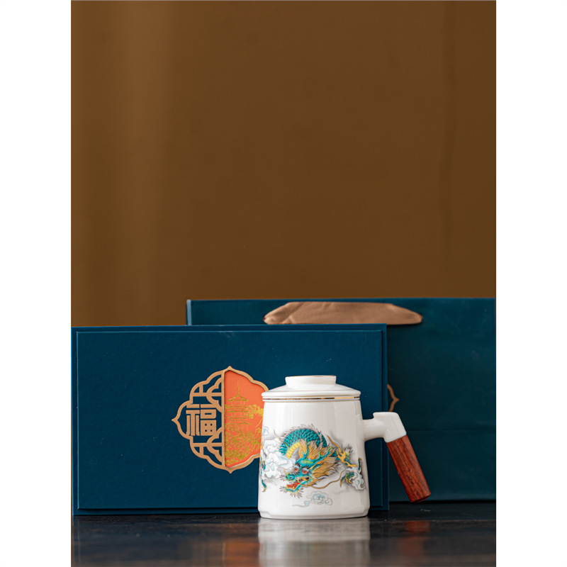 Tách trà sứ ngọc bích mỡ cừu cốc pha trà chuyên dụng cá nhân cốc nước văn phòng cốc lọc cốc cốc lưu niệm